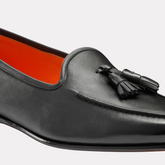Men’s black leather Andrea tassel loafer